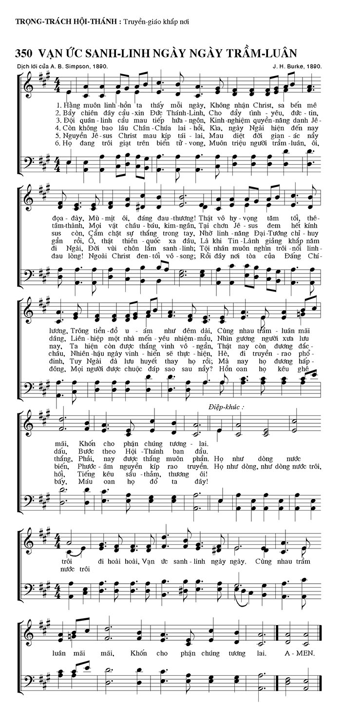 Sheet music: Vạn Ức Sanh Linh Trầm Luân Mỗi Ngày