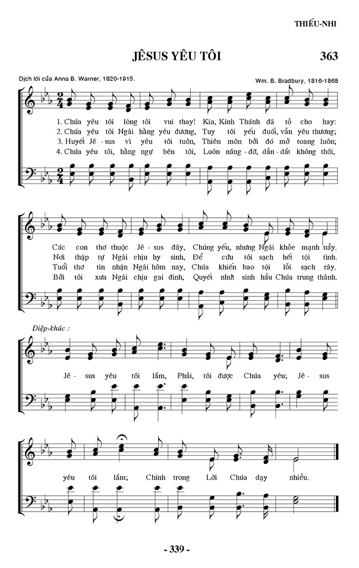 Sheet music: Jesus Yêu Tôi