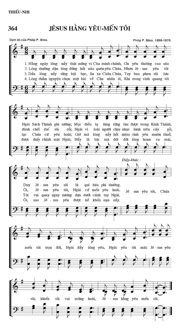 Sheet music: Jesus Hằng Yêu Mến Tôi