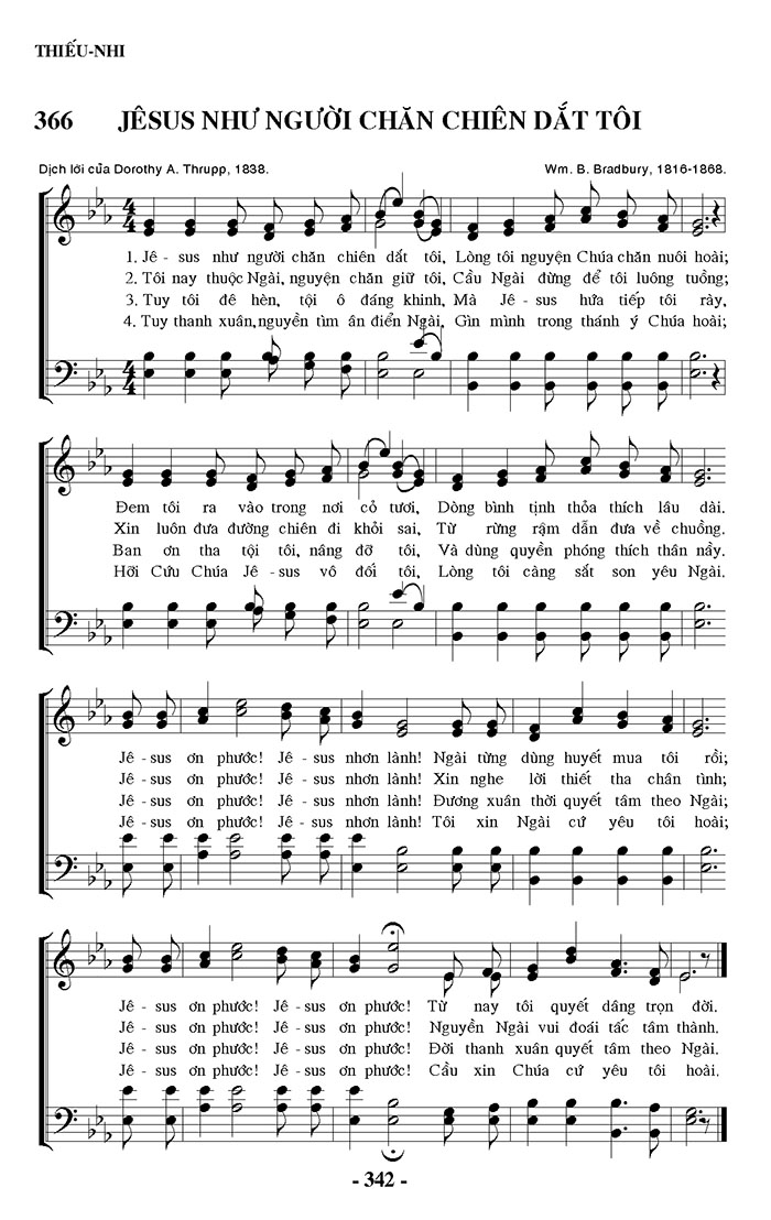 Sheet music: Jesus Như Người Chăn Chiên Dắt Tôi