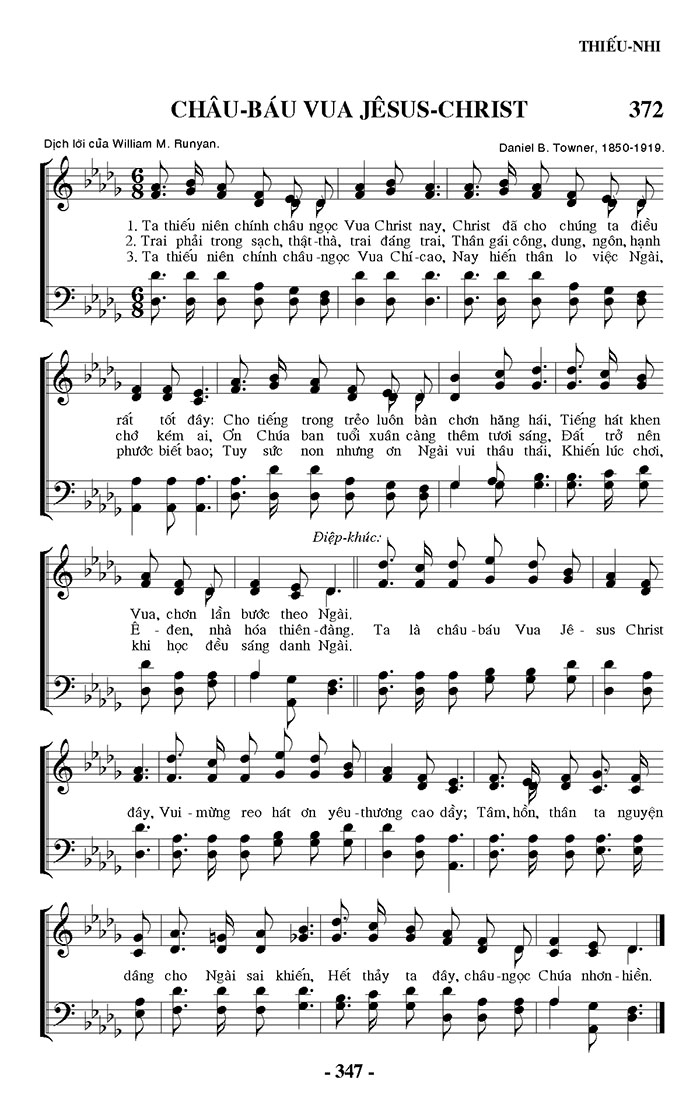 Sheet music: Châu Báu Vua Jesus Christ