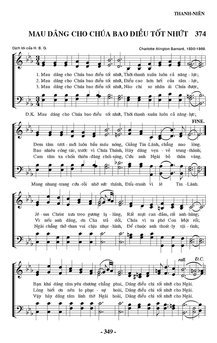 Sheet music: Mau Dâng Cho Chúa Bao Điều Tốt Nhứt