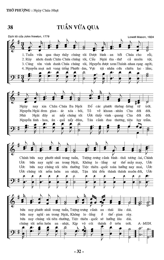 Sheet music: Tuần Vừa Qua