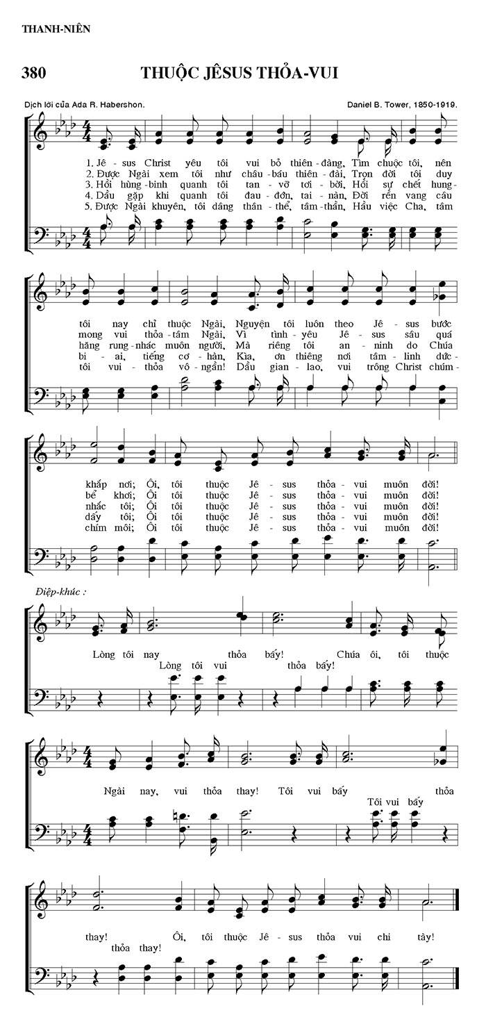 Sheet music: Thuộc Jesus Thỏa Vui