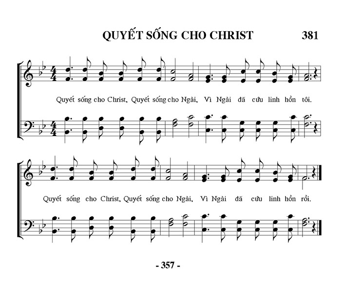 Sheet music: Quyết Sống Cho Christ