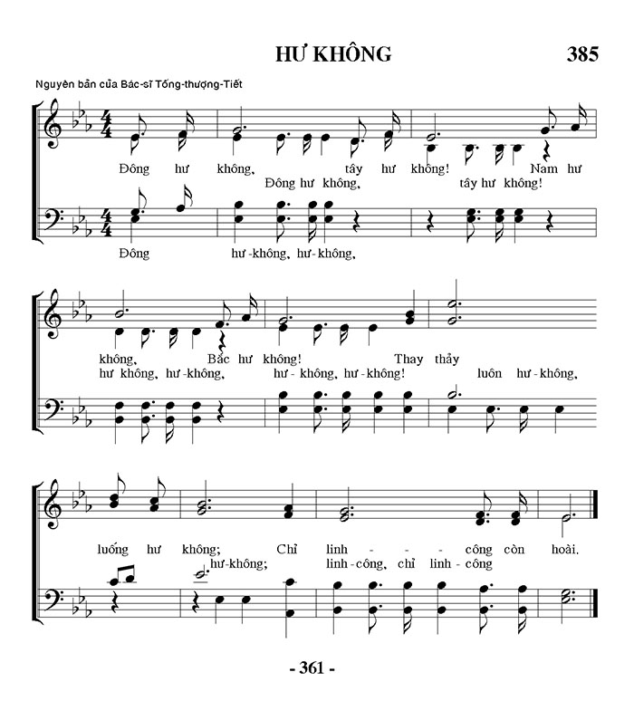Sheet music: Hư Không