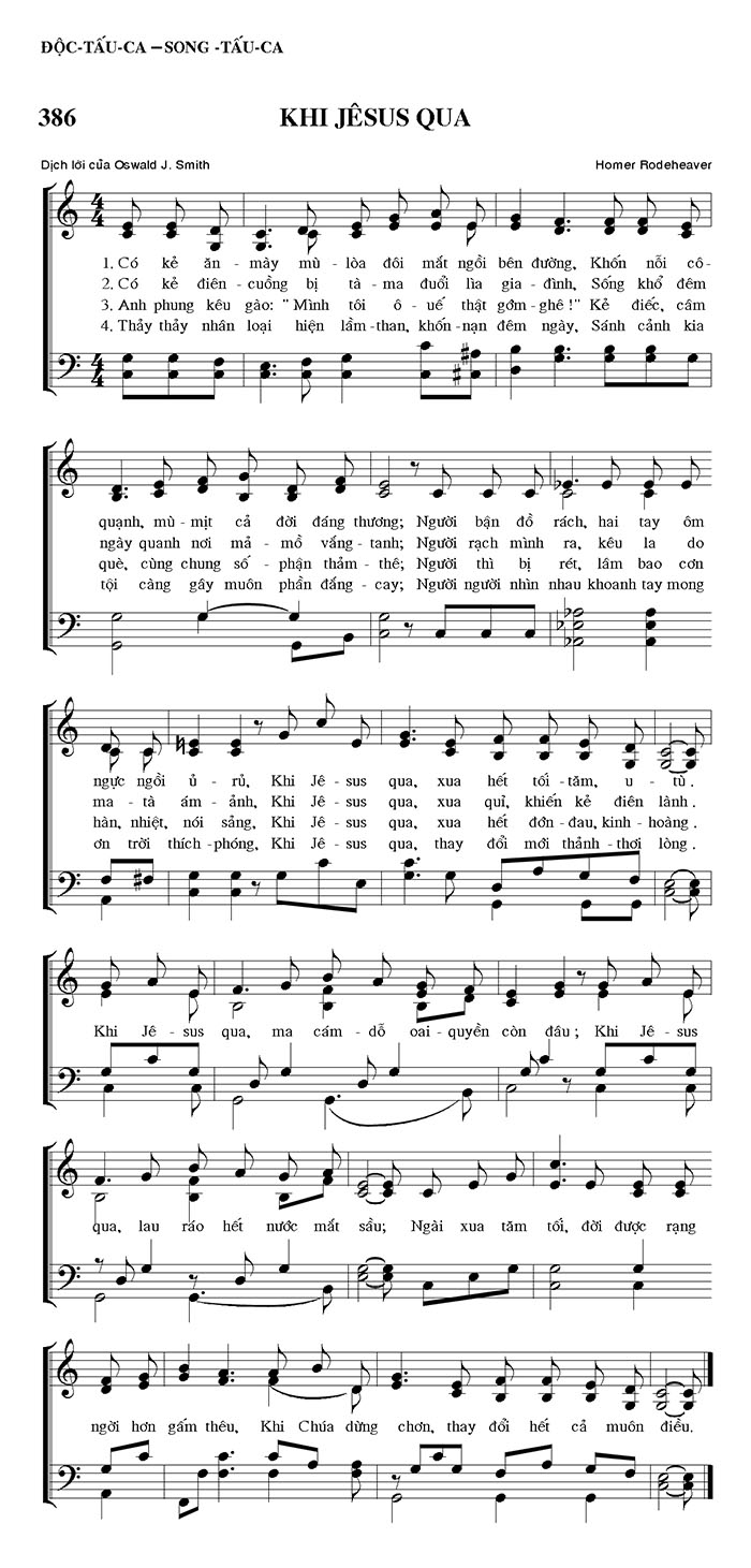 Sheet music: Khi Jesus Qua