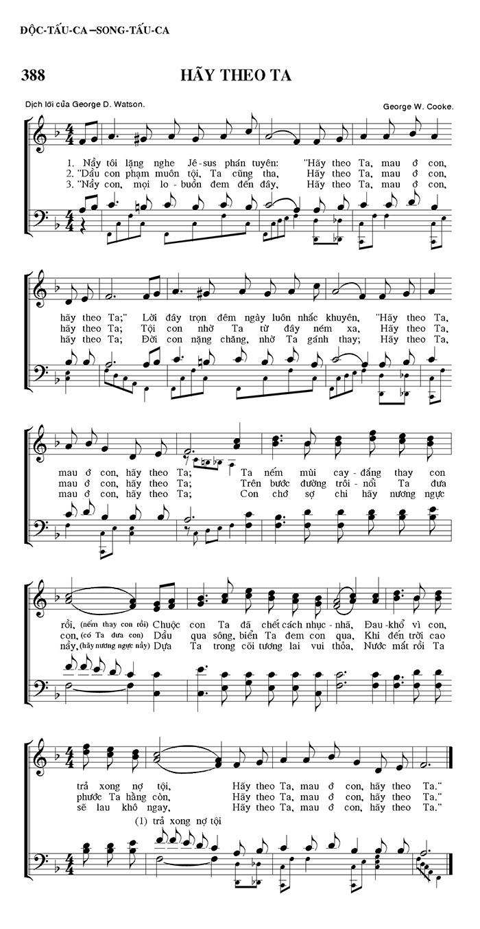 Sheet music: Hãy Theo Ta