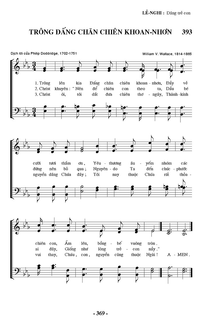 Sheet music: Trông Đấng Chăn Chiên Khoan Nhơn