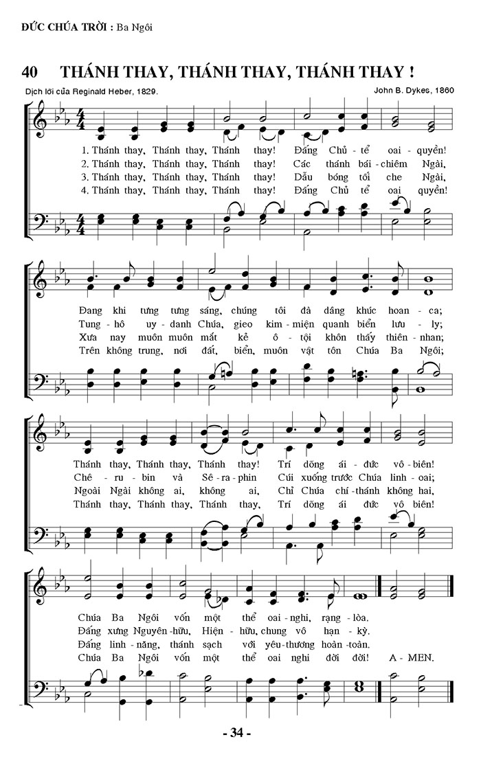 Sheet music: Thánh Thay! Thánh Thay! Thánh Thay!