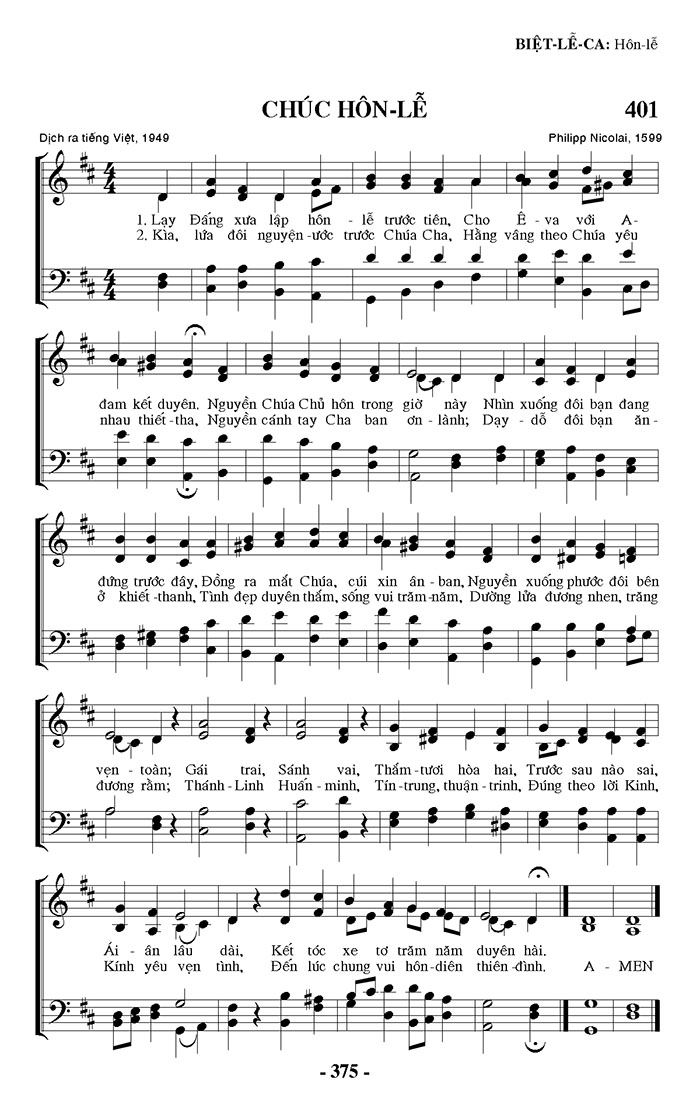 Sheet music: Chúc Hôn Lễ