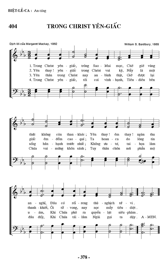 Sheet music: Trong Christ Yên Giấc