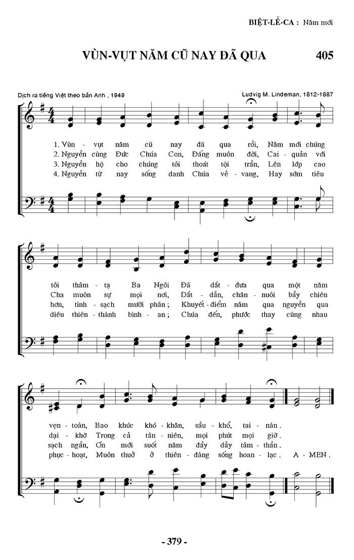 Sheet music: Vùn Vụt Năm Cũ Nay Đã Qua