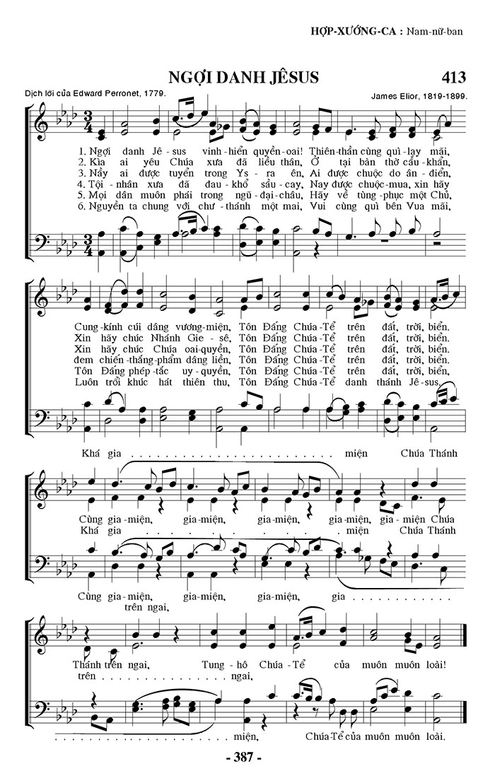 Sheet music: Ngợi Danh Jesus