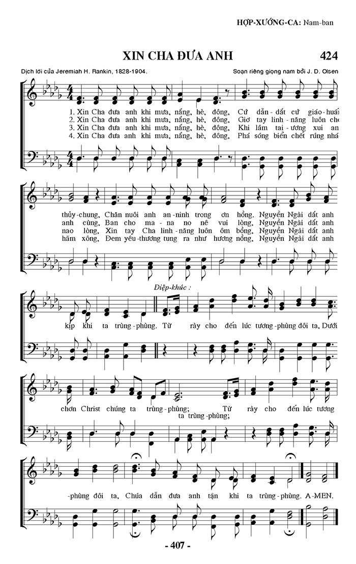 Sheet music: Xin Cha Đưa Anh
