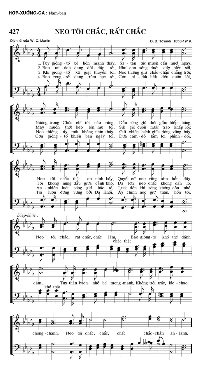 Sheet music: Neo Tôi Chắc, Rất Chắc