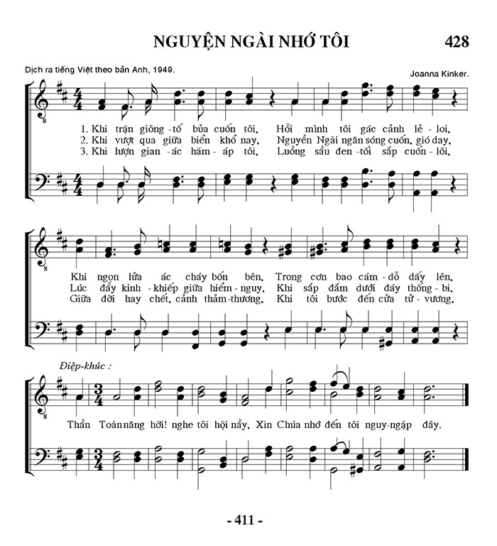 Sheet music: Nguyện Ngài Nhớ Tôi