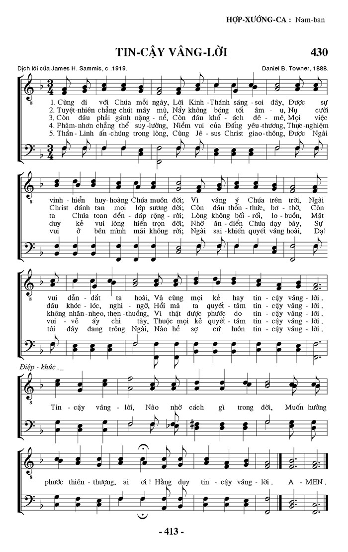 Sheet music: Tin Cậy Vâng Lời