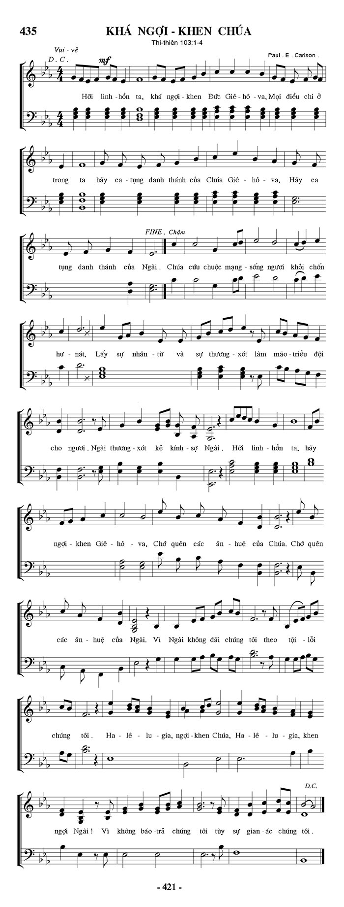 Sheet music: Khá Ngợi Khen Chúa