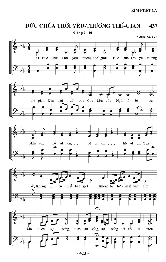 Sheet music: Đức Chúa Trời Yêu Thương Thế Gian