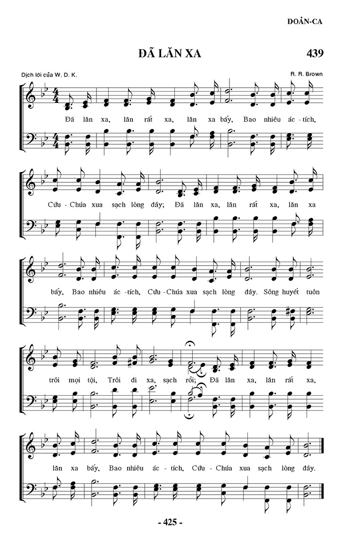 Sheet music: Đã Lăn Xa