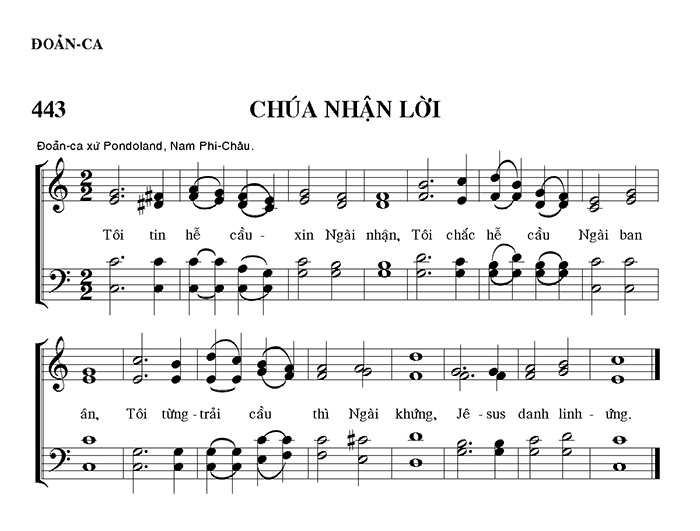 Sheet music: Chúa Nhận Lời