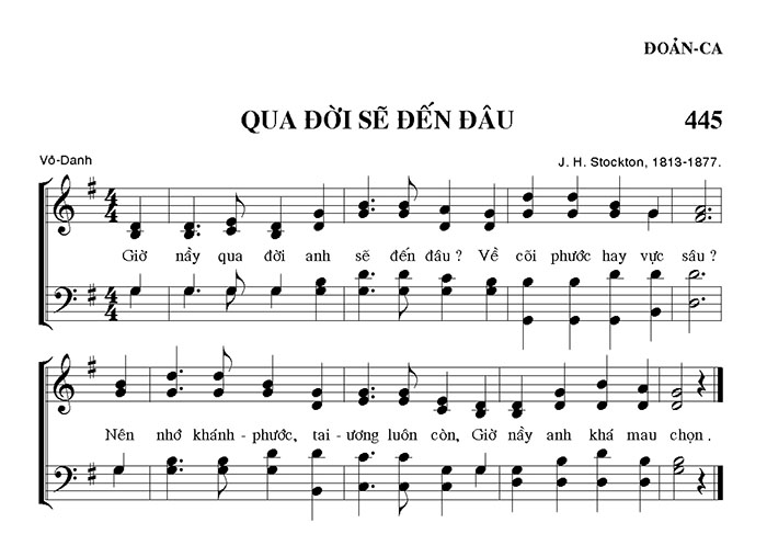 Sheet music: Qua Đời Sẽ Đến Đâu?