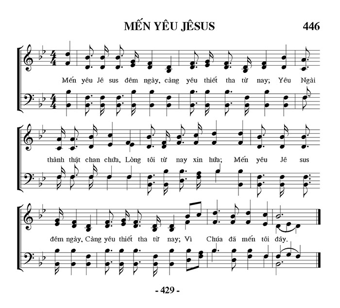 Sheet music: Mến Yêu Jesus