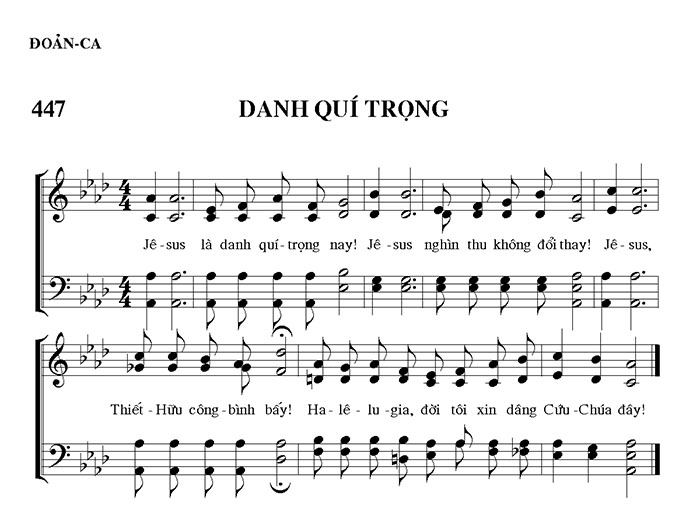 Sheet music: Danh Quí Trọng