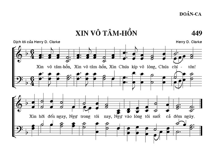 Sheet music: Xin Vô Tâm Hồn
