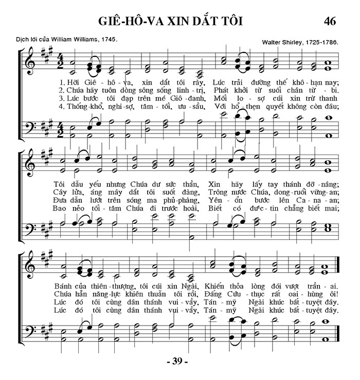 Sheet music: Giê-hô-va! Xin Dắt Tôi