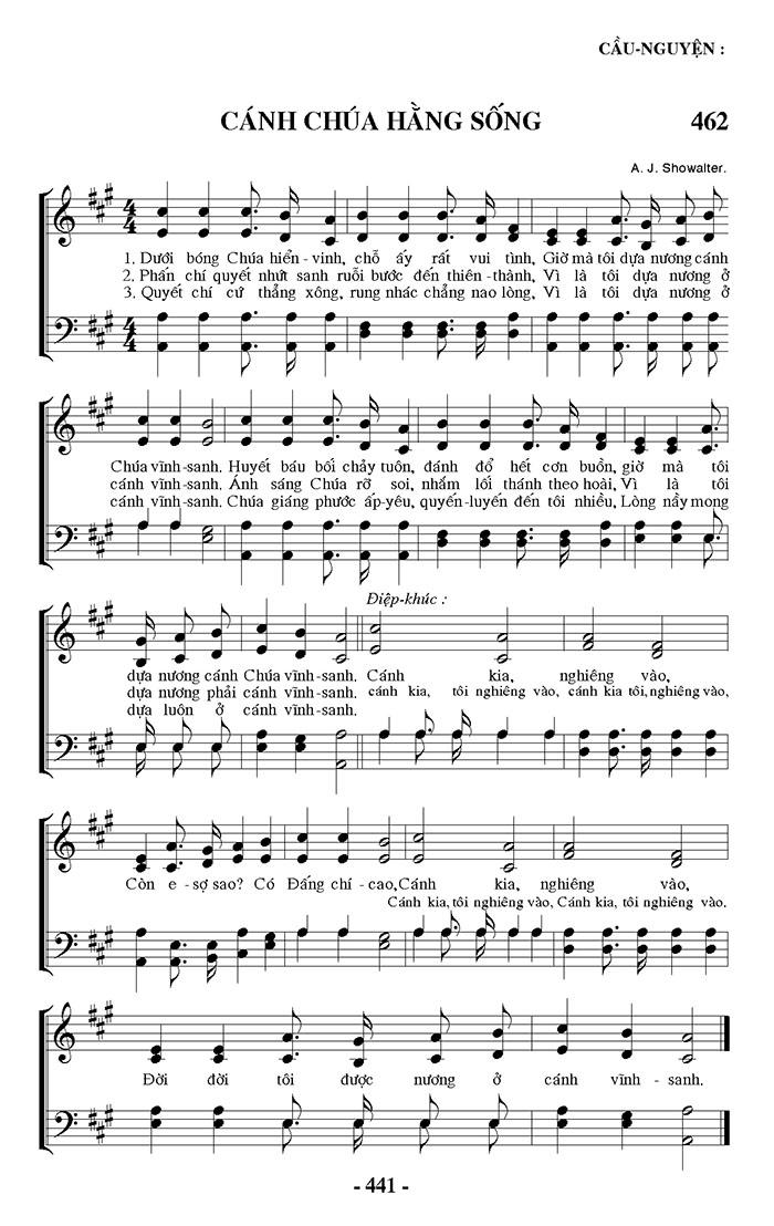 Sheet music: Cánh Chúa Hằng Sống