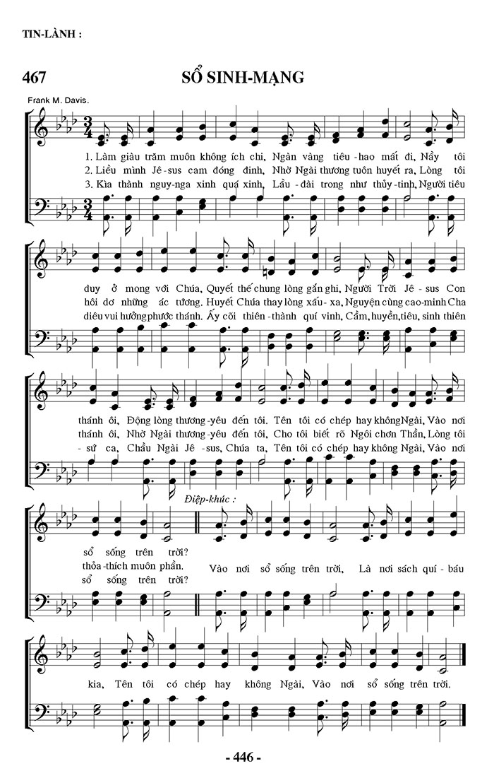 Sheet music: Sổ Sinh Mạng