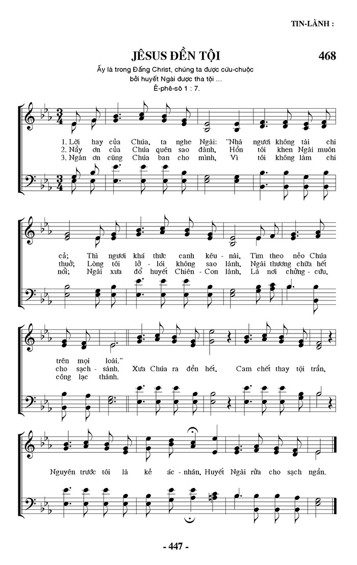 Sheet music: Jesus Đền Tội