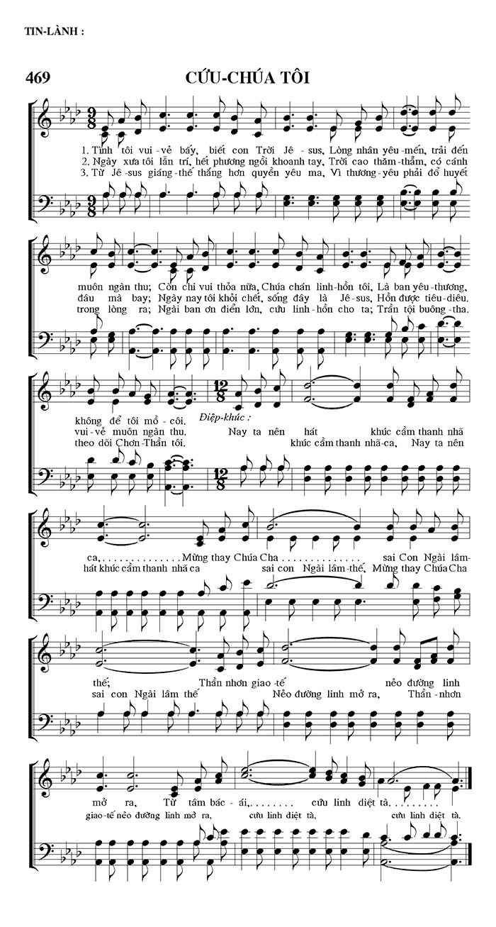 Sheet music: Cứu Chúa Tôi