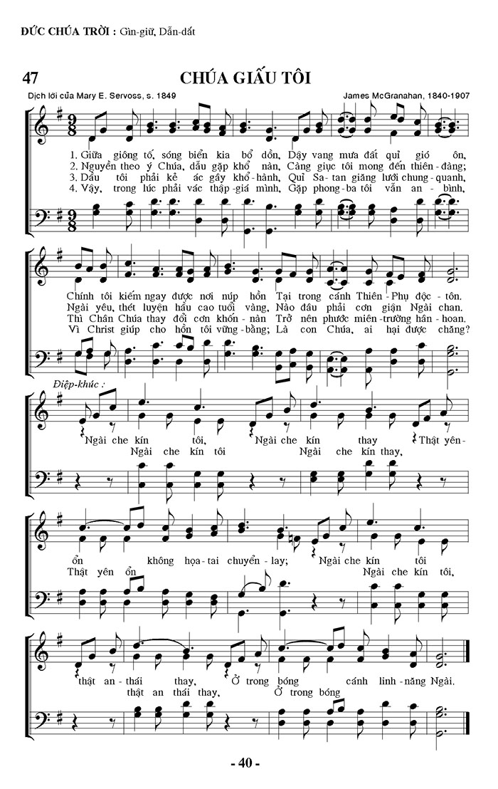 Sheet music: Chúa Giấu Tôi