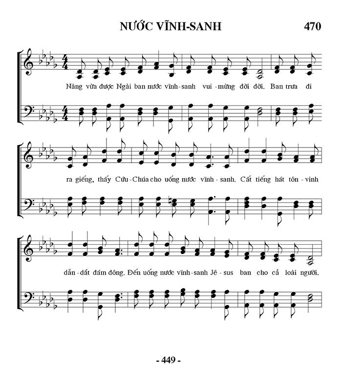 Sheet music: Nước Vĩnh Sanh
