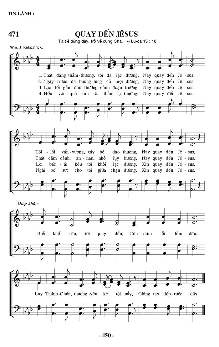 Sheet music: Quay Đến Jesus