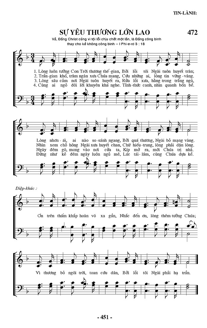 Sheet music: Sự Yêu Thương Lớn Lao