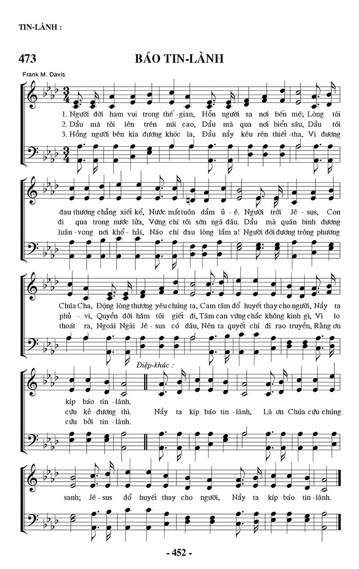 Sheet music: Báo Tin Lành