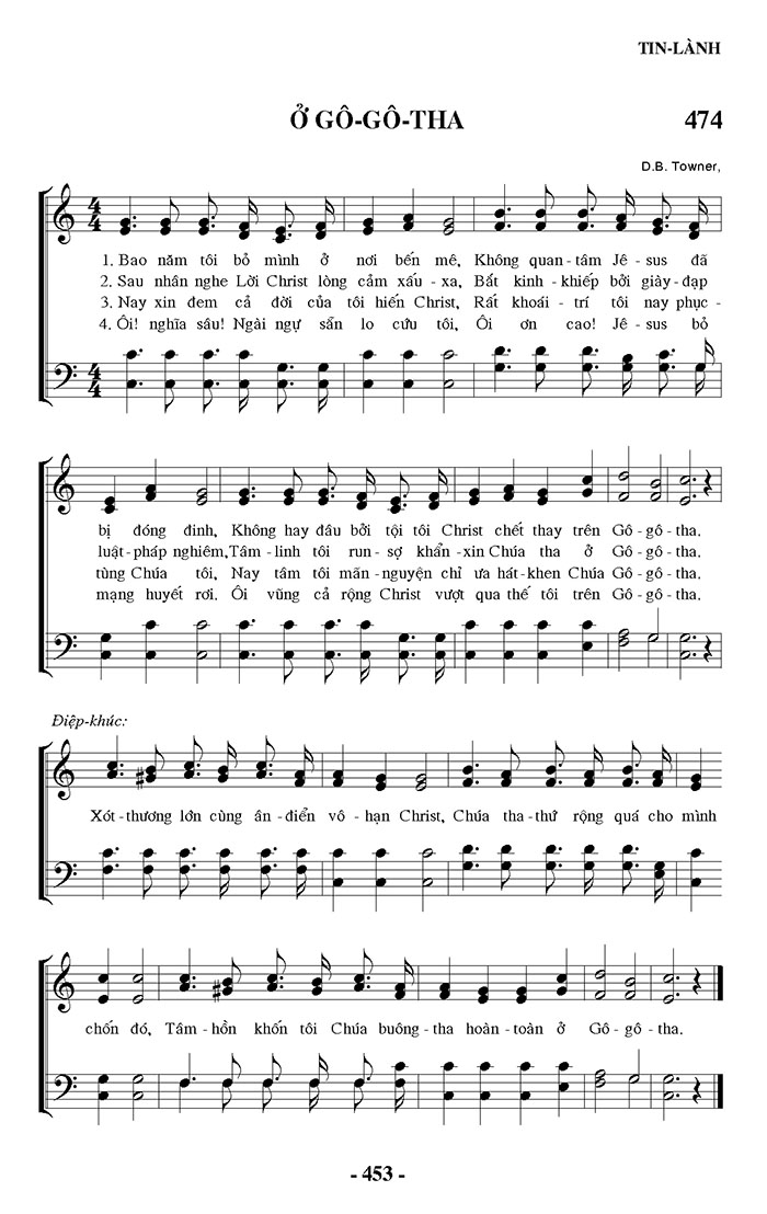 Sheet music: Ở Gô-gô-tha
