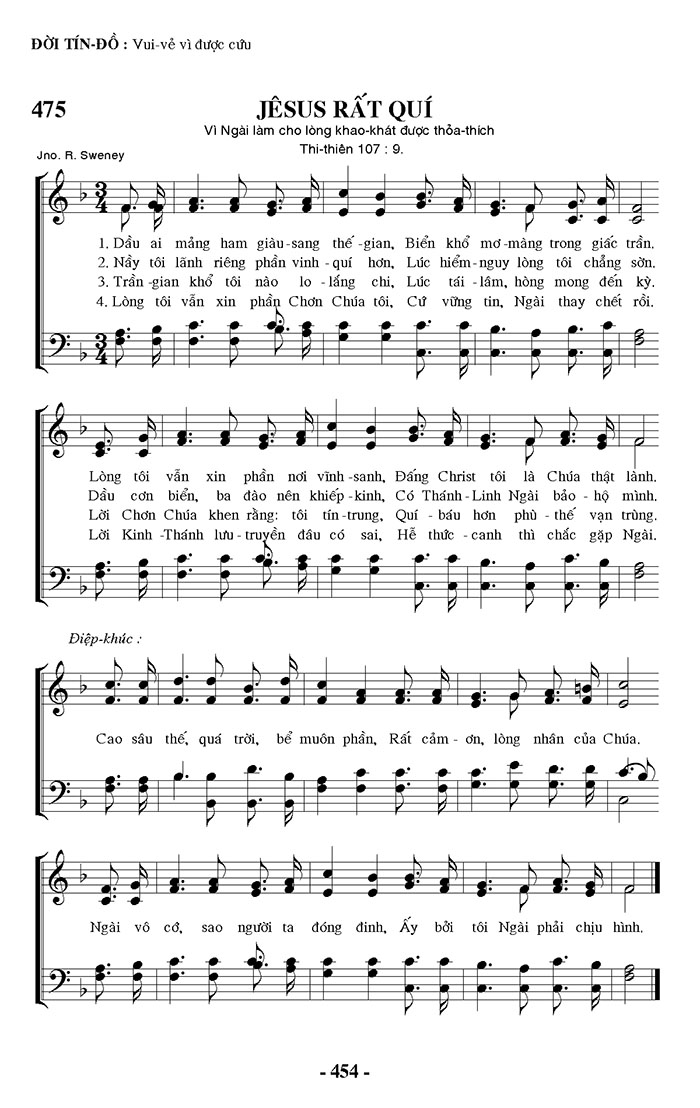 Sheet music: Jesus Rất Quí