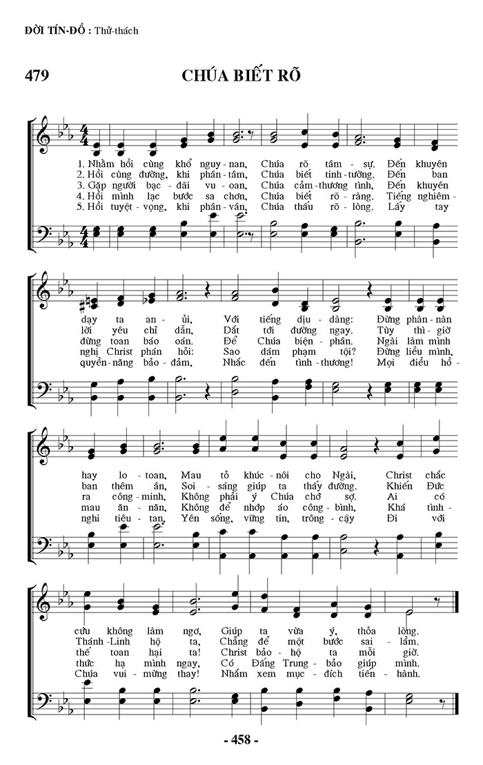 Sheet music: Chúa Biết Rõ