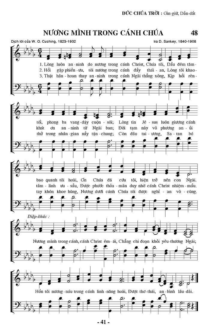 Sheet music: Nương Mình Trong Cánh Chúa