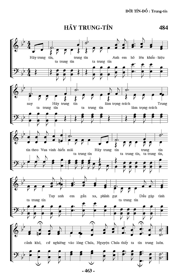 Sheet music: Hãy Trung Tín