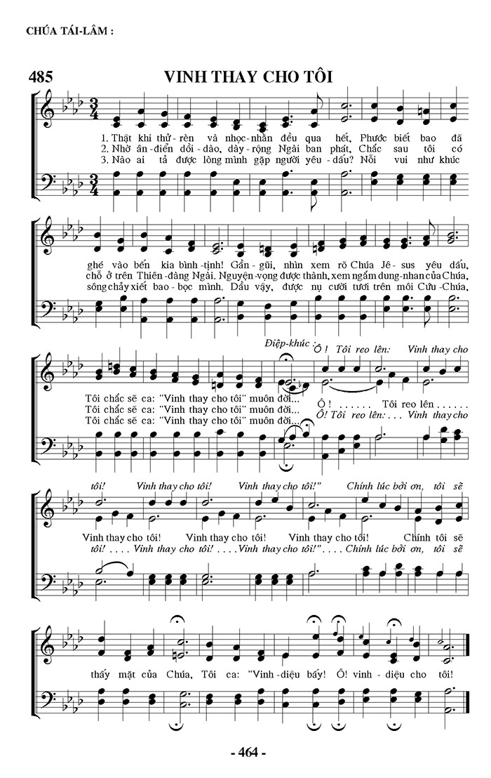 Sheet music: Vinh Thay Cho Tôi