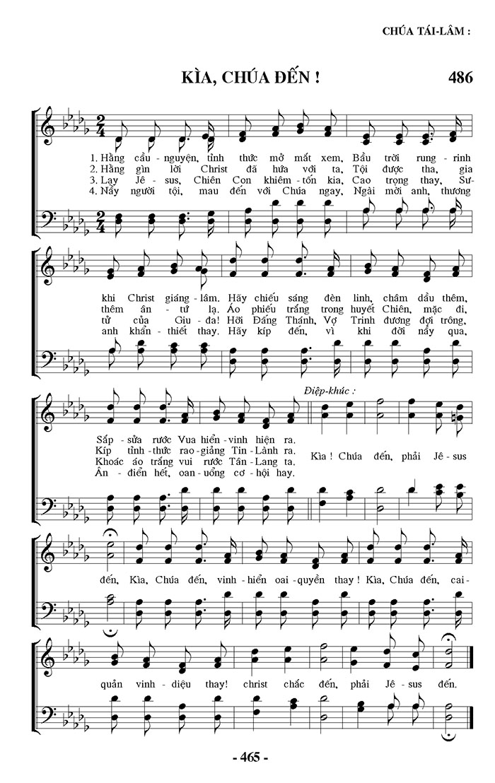 Sheet music: Kìa, Chúa Đến!