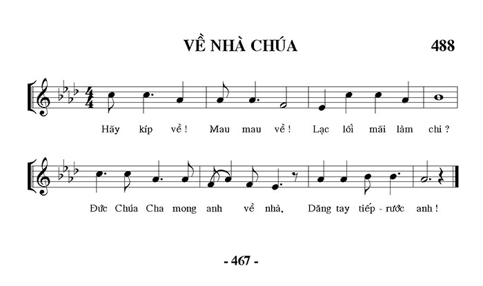 Sheet music: Về Nhà Chúa