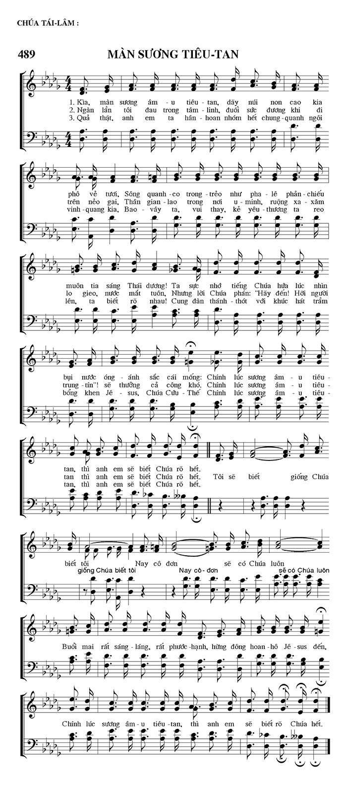 Sheet music: Màn Sương Tiêu Tan