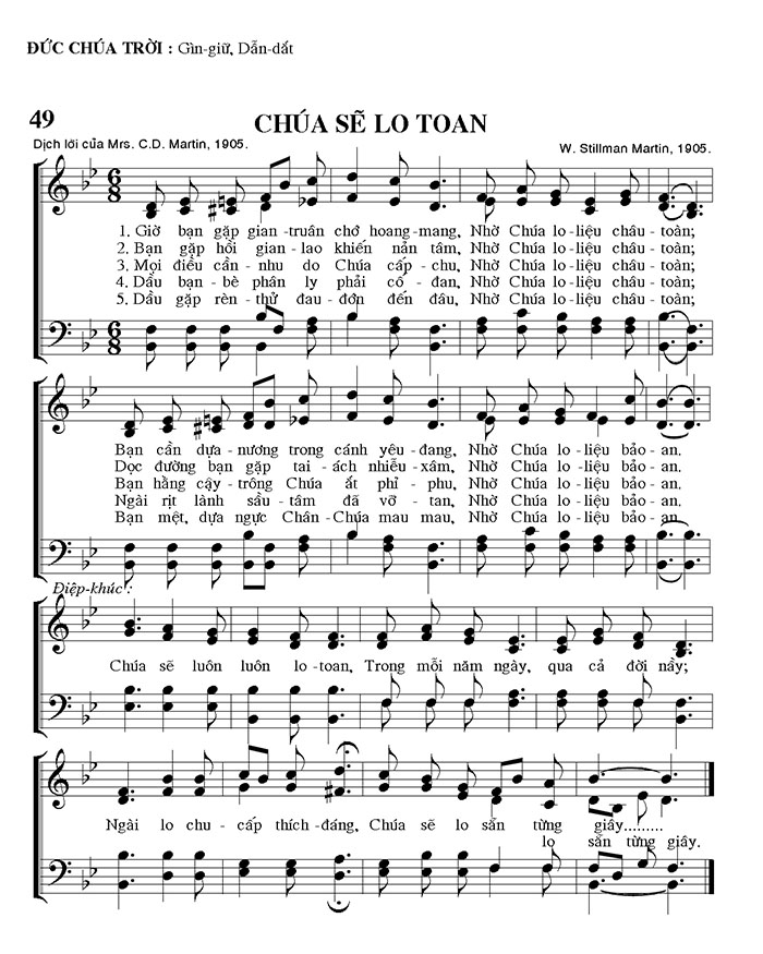Sheet music: Chúa Sẽ Lo Toan